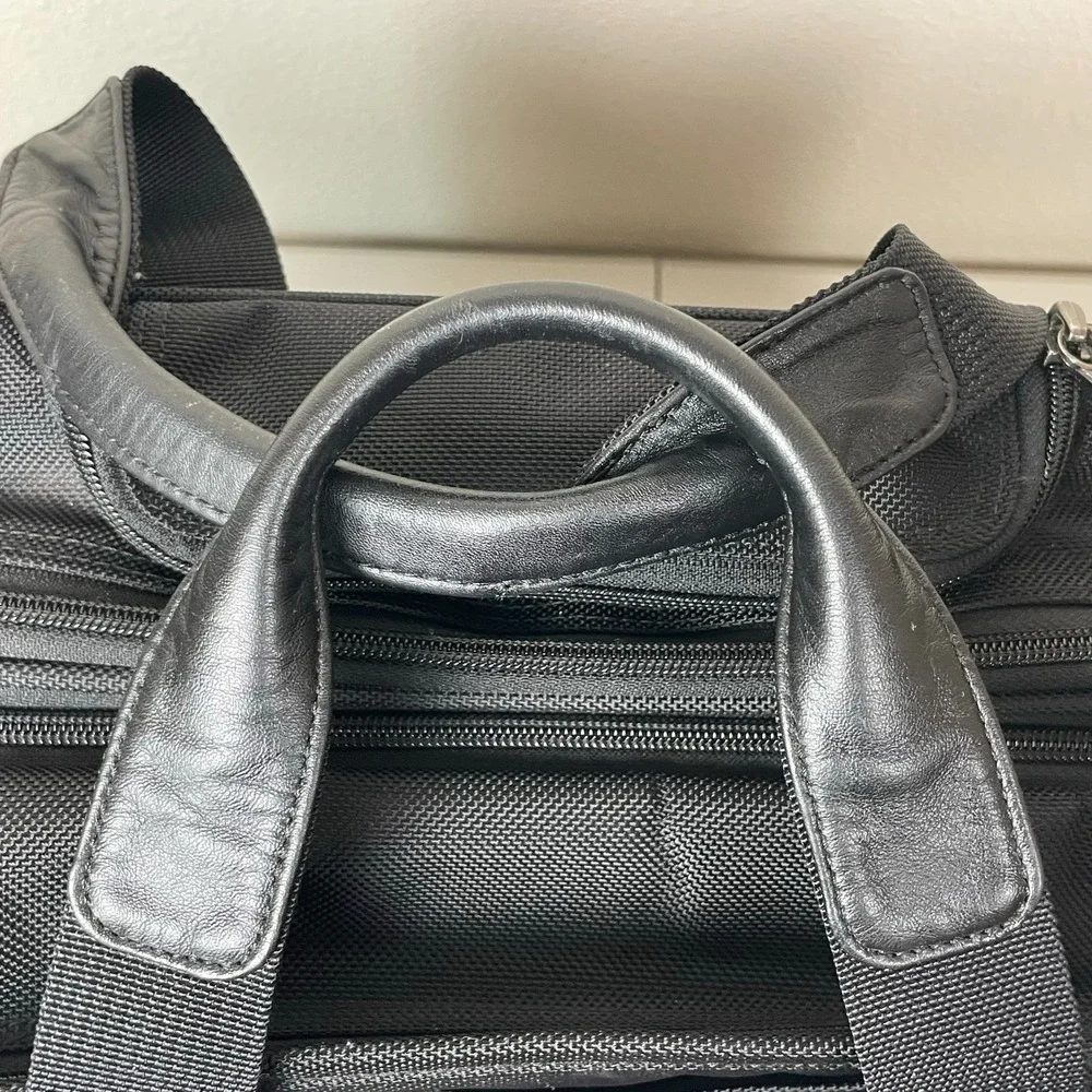 TUMI Alpha Wheeled Briefcase 26103D4 Black Nylon Expandable Rolling Laptop Bag